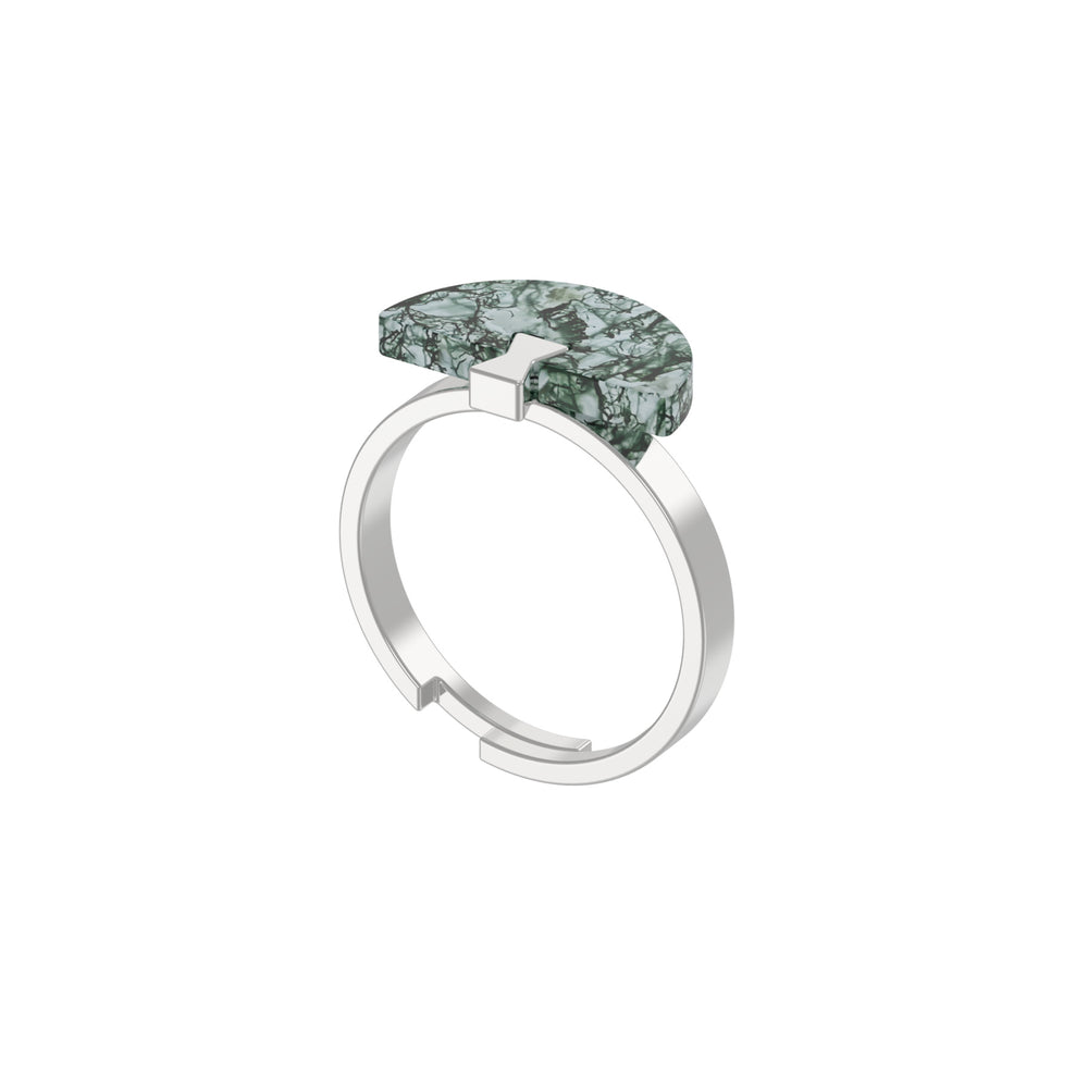 Folding Fan Moss Agate Jewelry Series — FF10S83 Ring — image 1