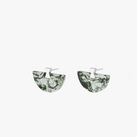 Folding Fan Moss Agate Jewelry Series — FF11S81 Earrings — image 1