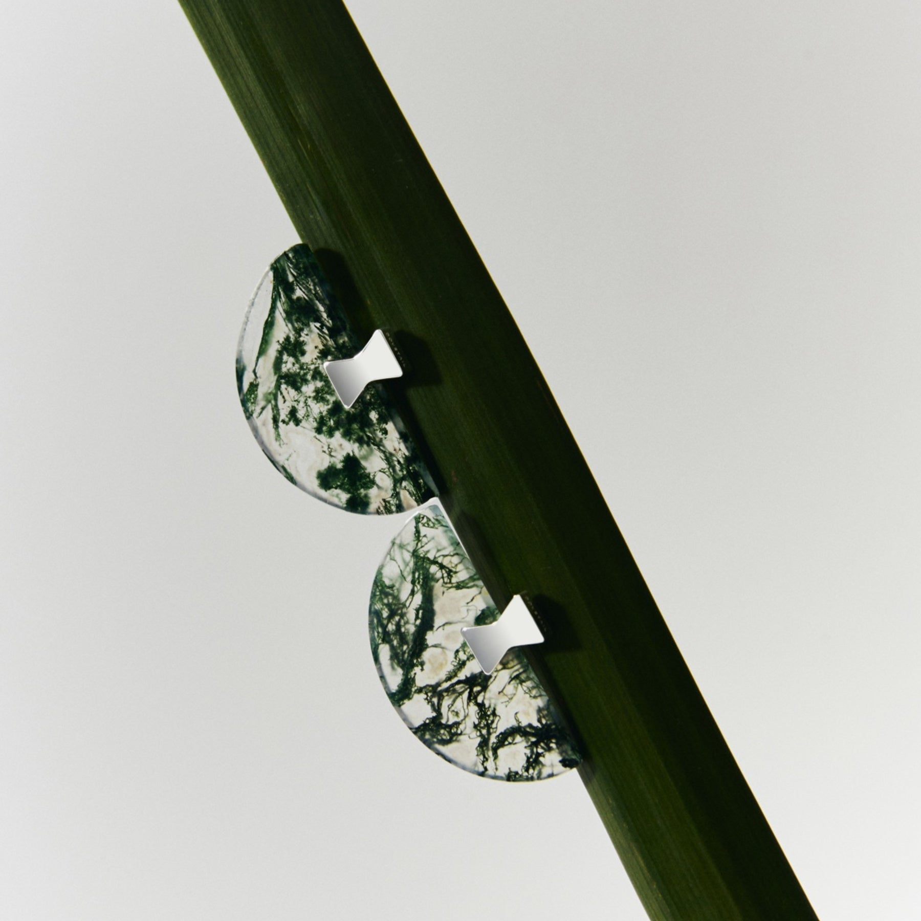 Folding Fan Moss Agate Jewelry Series — FF11S81 Earrings — image 5