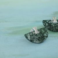 Folding Fan Moss Agate Jewelry Series — FF11S81 Earrings — image 6