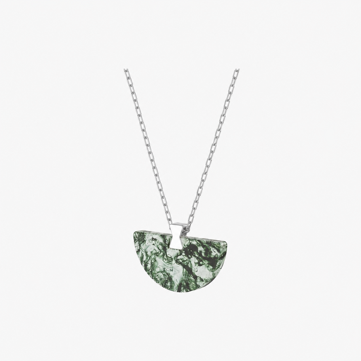 Folding Fan Moss Agate Jewelry Series — FF11S82 Necklace — image 1