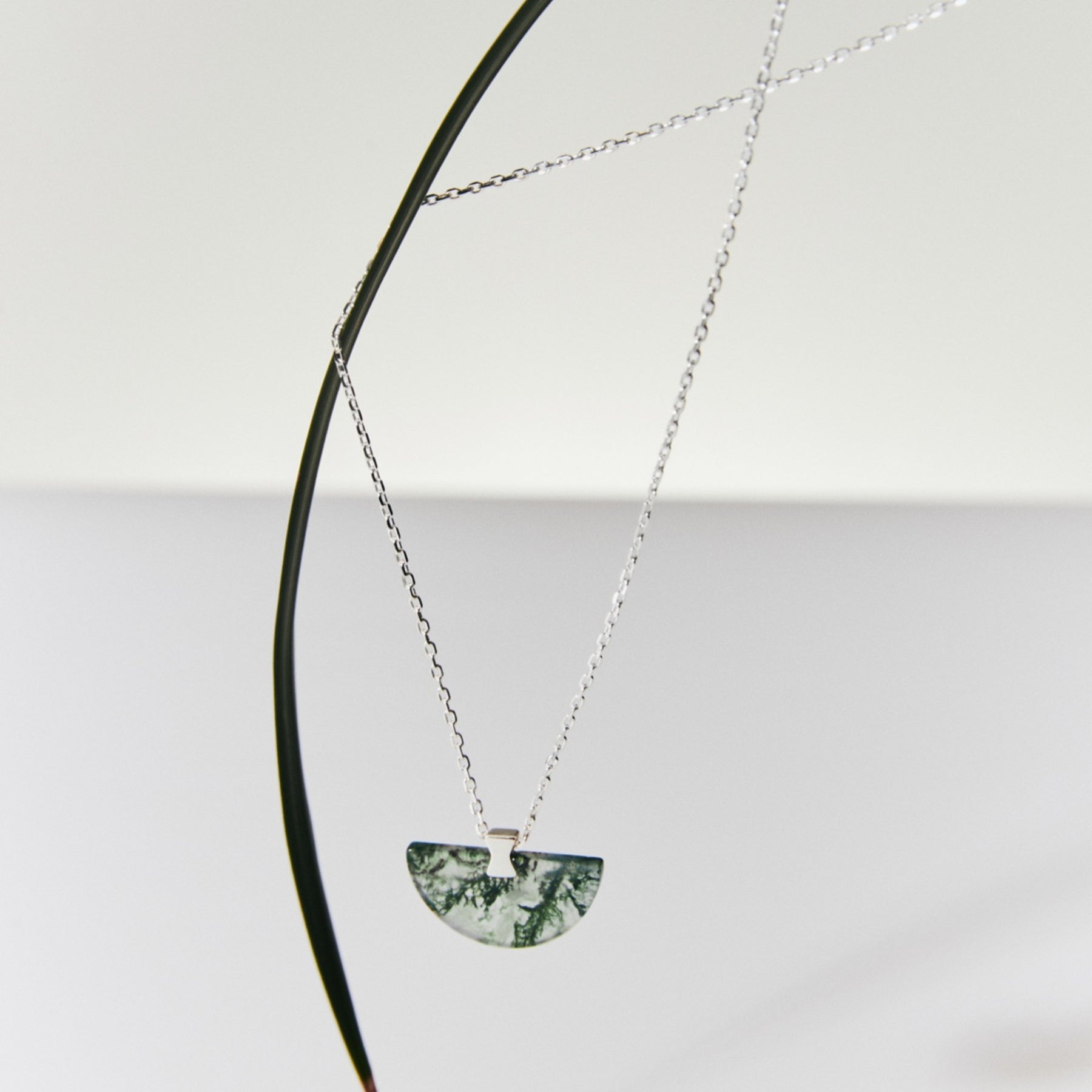 Folding Fan Moss Agate Jewelry Series — FF11S82 Necklace — image 6