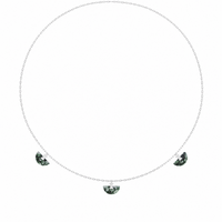 Folding Fan Moss Agate Jewelry Series — FF41F82 Mini Necklace — image 1