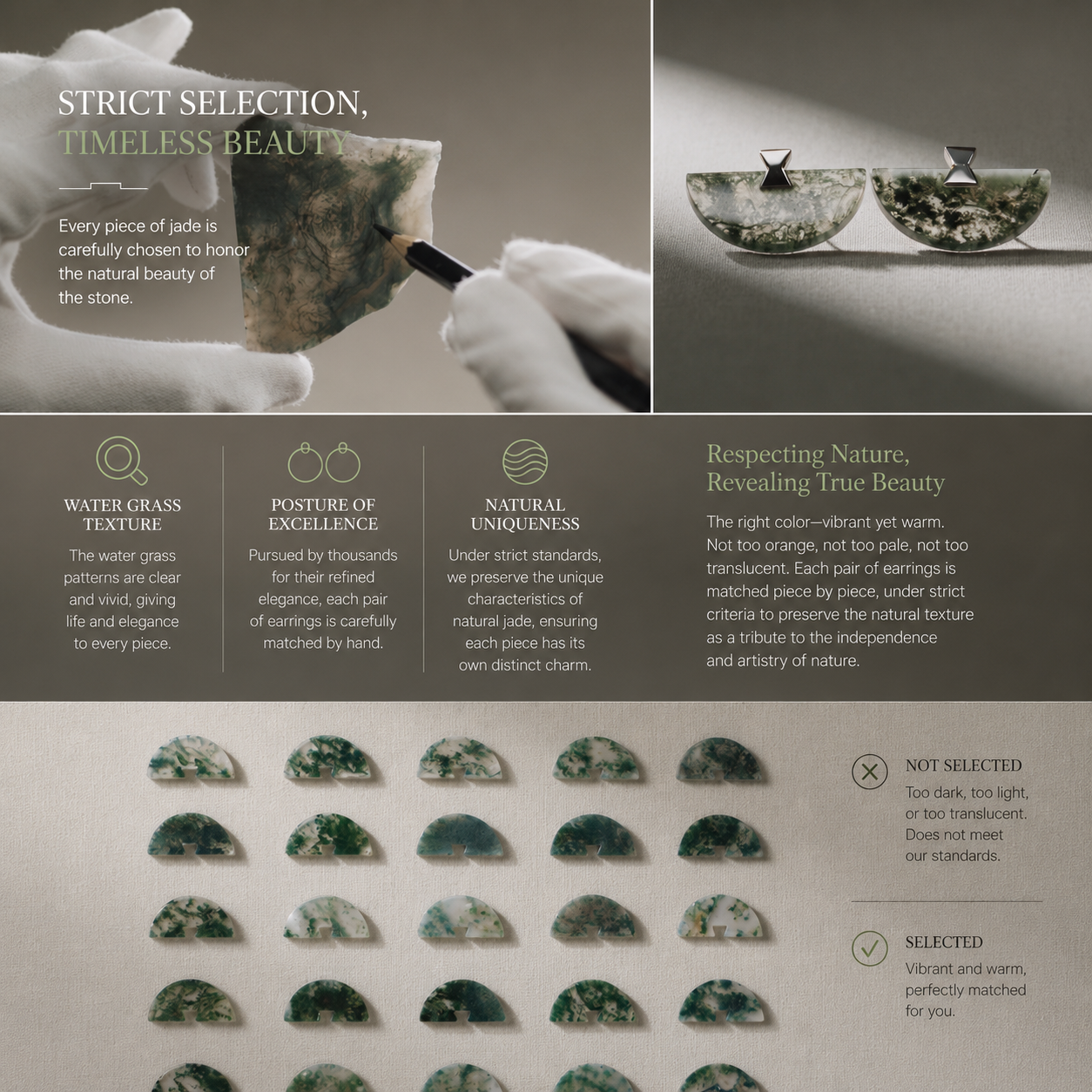 Folding Fan Moss Agate Jewelry Series — FF41F82 Mini Necklace — image 11 (2)