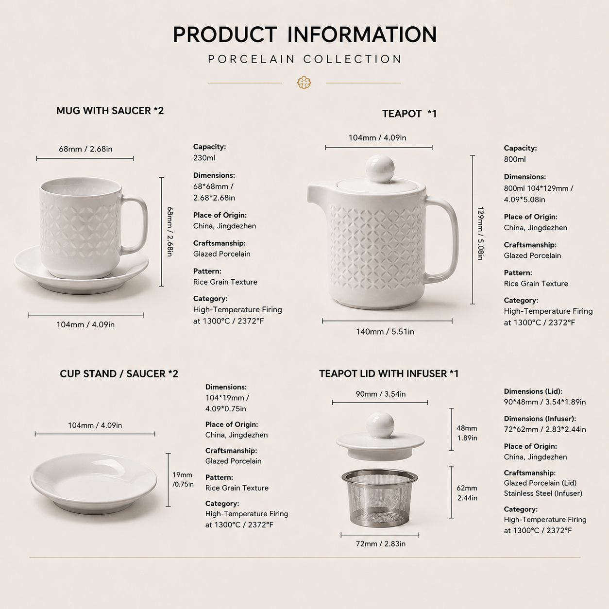 Copper-Coin Pattern Tea & Coffee Set — RYKT011 Default Title — image 8